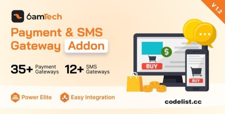 6amTech Payment & SMS Gateway Addon v1.3 - nulled
