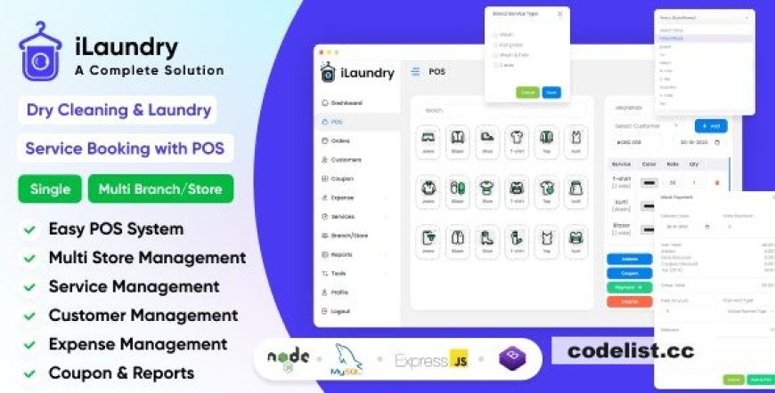 iLaundry v1.2 - Dry Cleaning & Laundry Service Booking with POS