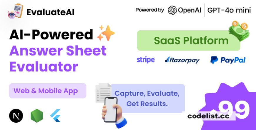 EvaluateAI - AI Powered Answer Sheet Evaluator and Marksheet Generator SaaS Platform
