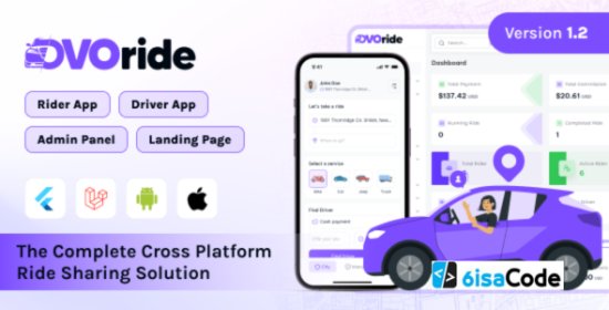 OvoRide v1.4 – Complete Cross-Platform Ride Sharing Solution (Nulled)