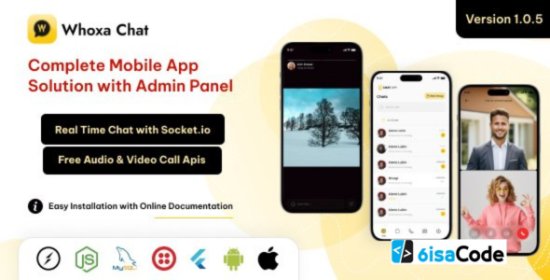 Whoxa App v1.0.8 – Powerful WhatsApp Clone with Flutter + Node.js + React