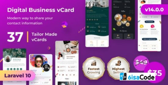 vCard SaaS v14.0.0 – Digital Business Card Builder SaaS with Laravel & NFC Support