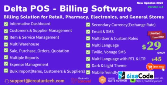 Delta v2.5 – Invoicing, POS, Billing & Inventory Management System with GST & CRM