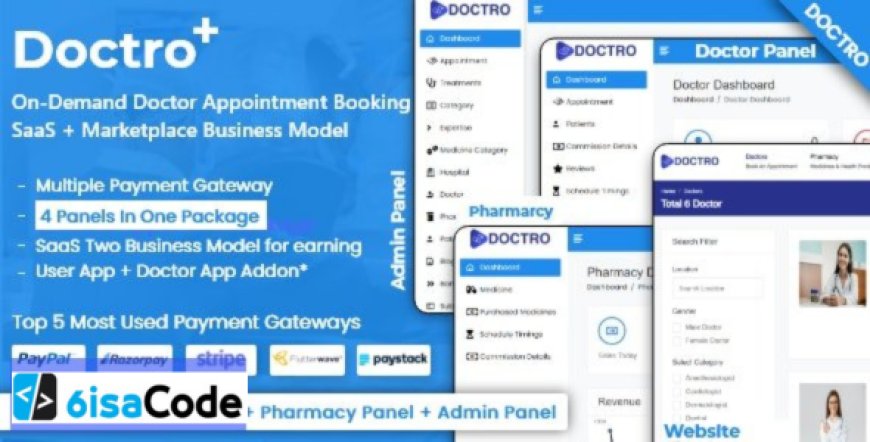 Doctro v10.0.0 – On-Demand Doctor Appointment Booking SaaS Marketplace Business Model – nulled