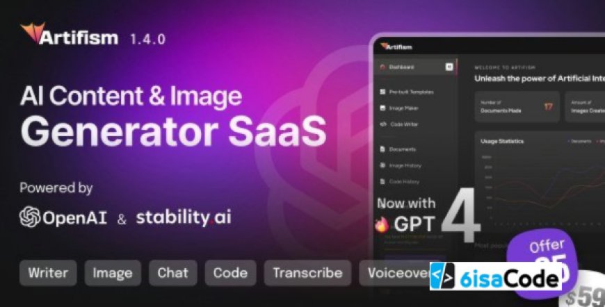 Artifism v5.3.0 – AI Content & Image Generator SaaS – nulled