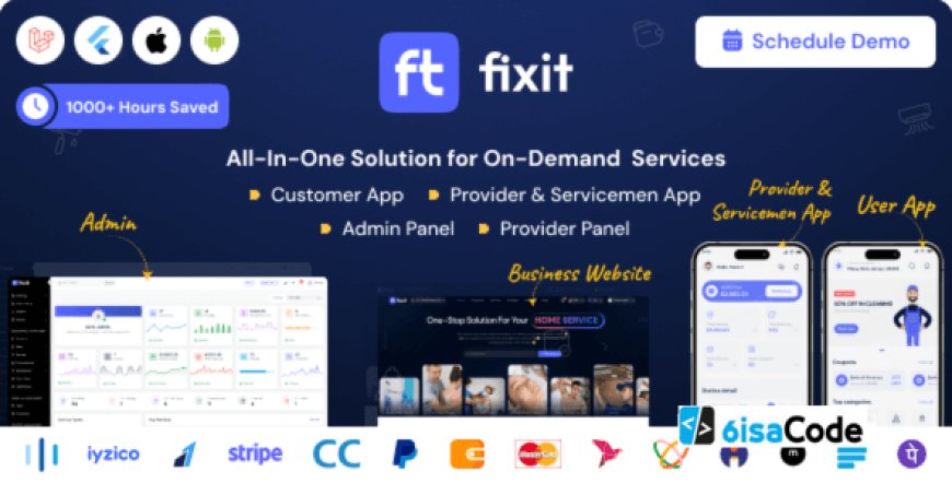 Fixit v1.0.12 - Multi Vendor Handyman & Home Service Flutter App with Admin Panel (Complete Solution)