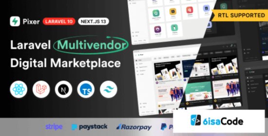 Pixer v6.9.0 React Laravel Ecommerce Multivendor Digital Marketplace