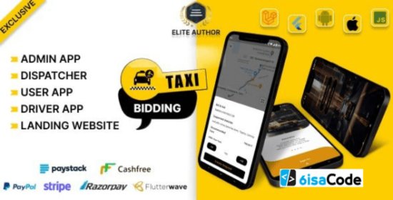 Tagxi Super Bidding – Taxi & Goods Delivery Complete Solution with Bidding Option v2025