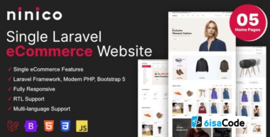 Ninico Laravel eCommerce Shop v1.7.9 – Minimal & Powerful Script