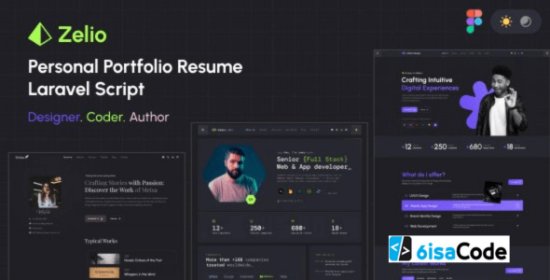Zelio v1.1.9 – Stunning Personal Portfolio & Resume Laravel Script