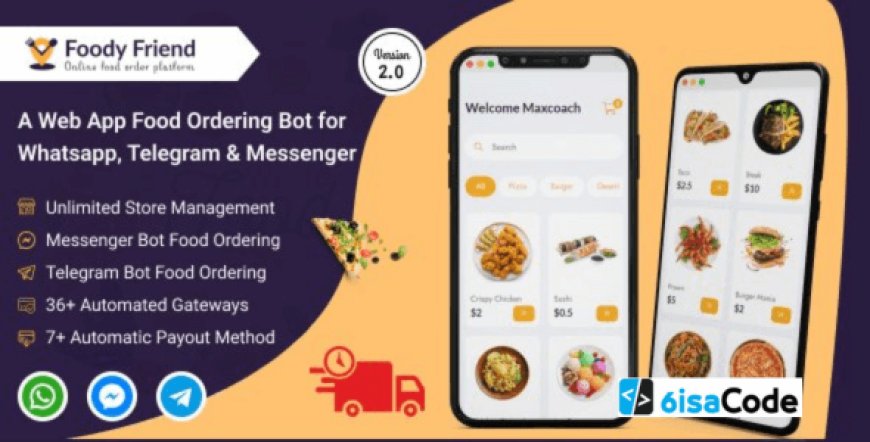 Foody Friend Restaurant Food Ordering Bot v3.0 – Ultimate SAAS WhatsApp, Telegram & Messenger Ordering