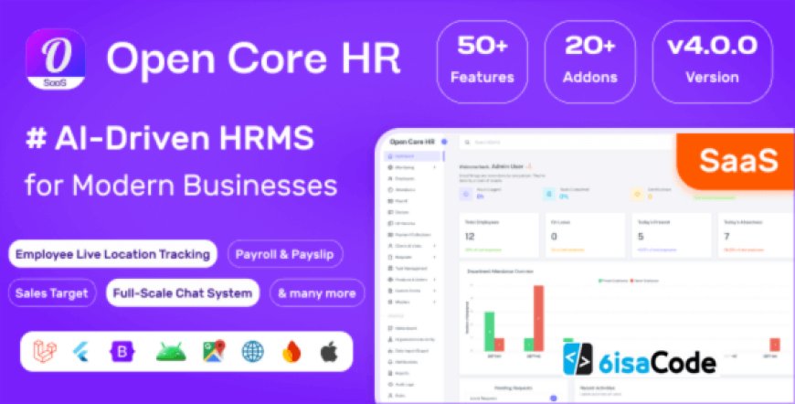 Open Core HR SaaS HRMS Platform v4.2.1 – Powerful AI, GPS Tracking & Attendance Solution