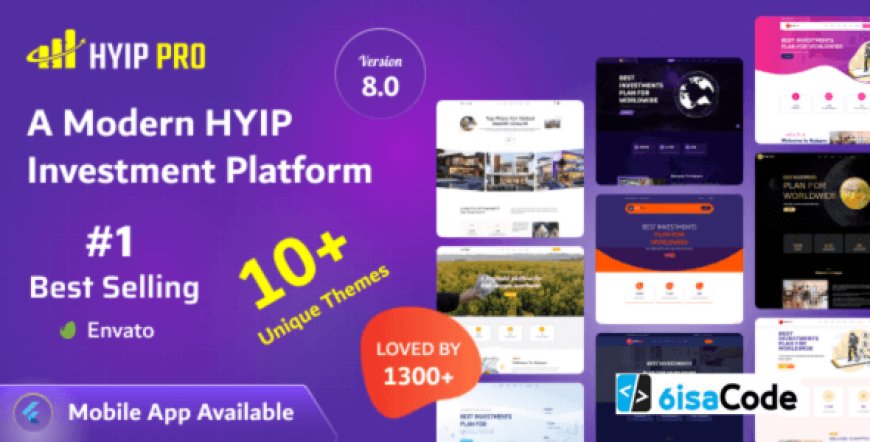 HYIP PRO v8.0 – Modern HYIP Investment Platform with 32 Gateways