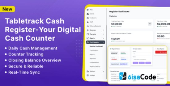 Cash Register Module for TableTrack v1.0.0 – Powerful Cash Management Solution