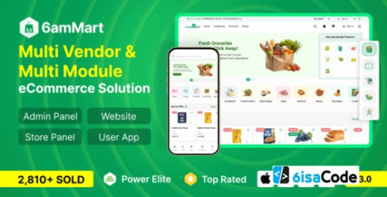 6amMart v3.4 – Powerful Multivendor Delivery App & Website Solution