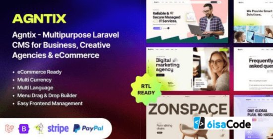 Agntix Laravel CMS for Business Websites – Agntix v1.1.0 | Powerful Multipurpose Platform for Agencies & Stores