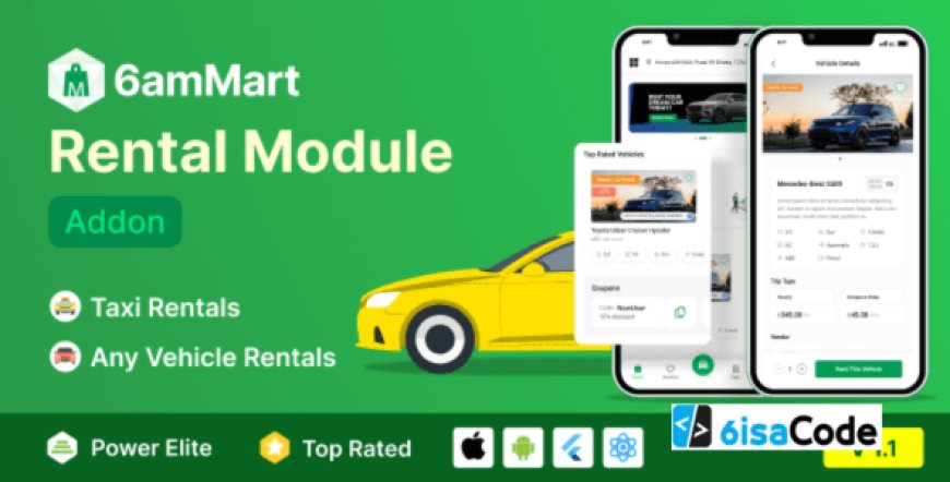 6amMart Car Rental Module Addon v1.4 – Best Transform 6amMart into a Full Vehicle Rental Platform