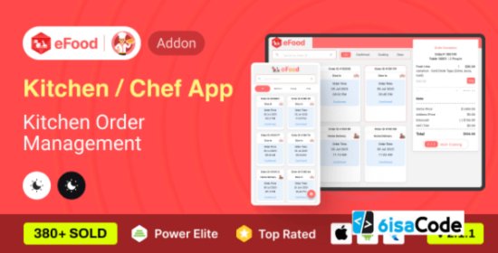 eFood Kitchen/Chef App v2.2 – Powerful Restaurant Order Management System