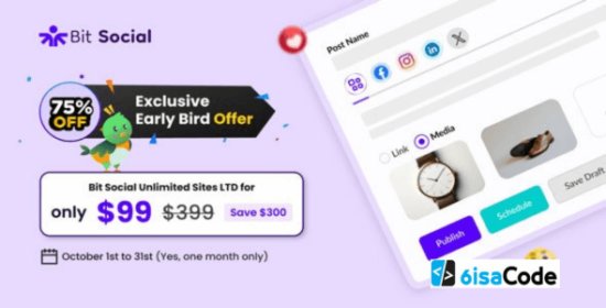 Bit Social Pro WordPress Auto Post Plugin v1.7.1 – Best Social Media Automation Tool