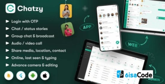 Download Chatzy WhatsApp Clone App v1.0.14 – Ultimate Flutter Chat & Call App