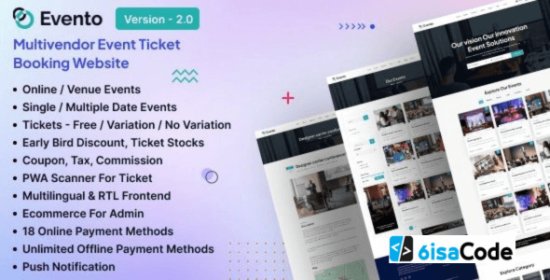 Best Multivendor Event Ticket Booking Website – Evento v4.0
