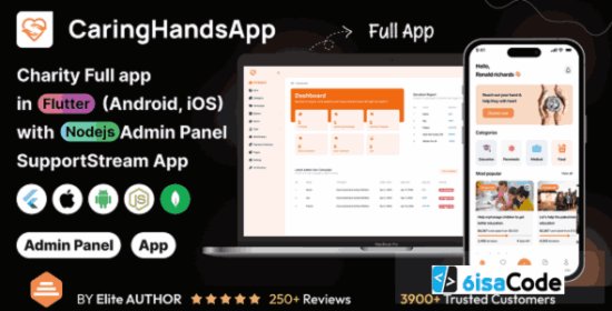 CaringHandsApp – Charity Full App in Flutter with Node.js Backend – SupportStream App