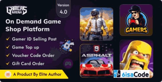 Game Top Up Platform Script – Gamers Arena v4.1 Powerful Digital Game Store System, Game Top Up & Gamer ID Selling