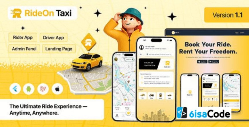 RideOn Taxi Booking Solution v1.1 – Complete On-Demand Ride App System for Businesses