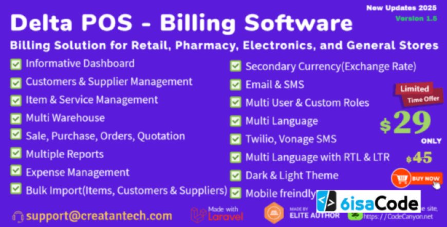 Delta Invoicing System – Delta v2.6: Complete Invoicing, POS, Billing & Inventory Management System with GST & CRM