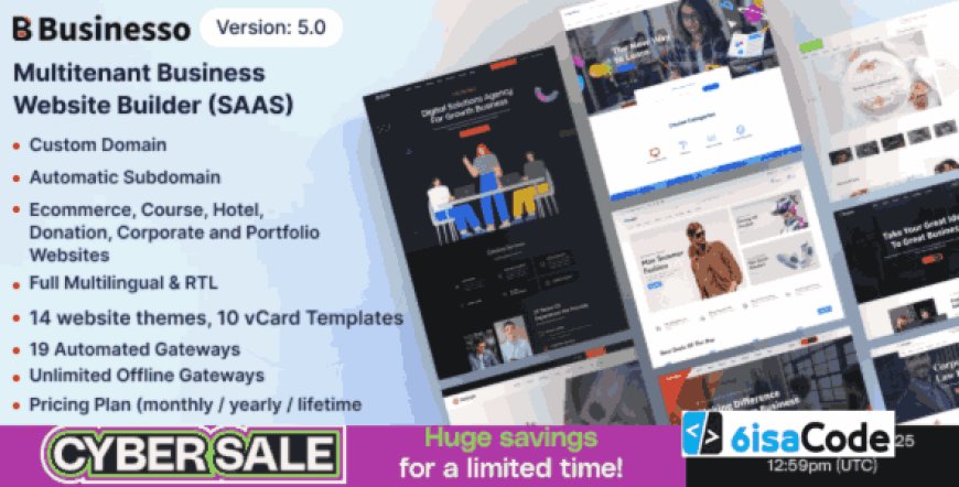Business Website Builder SaaS – Businesso v5.0 | Powerful Business Website Builder SAAS (Multitenancy)