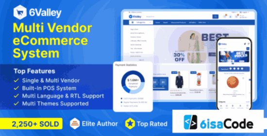 Multi Vendor Ecommerce App – 6valley v15.7: Complete Powerful Multi-Vendor eCommerce System