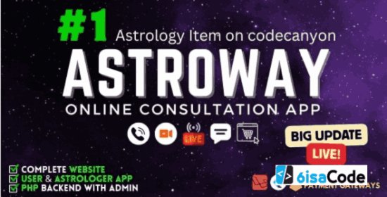 Astrology Consultation App Software – Astroway v3.1 Complete Astrology App with Chat, Calling, e-Puja, Shop & AI Chat