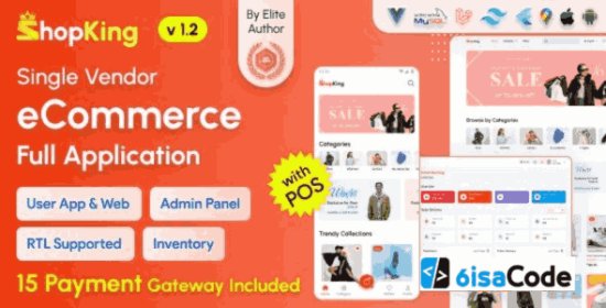 eCommerce POS Inventory Management Software – ShopKing v2.9 with Powerful Laravel Website & Admin Panel