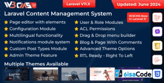 Laravel Content Management System – W3CMS-Laravel v2.6 Complete CMS Solution