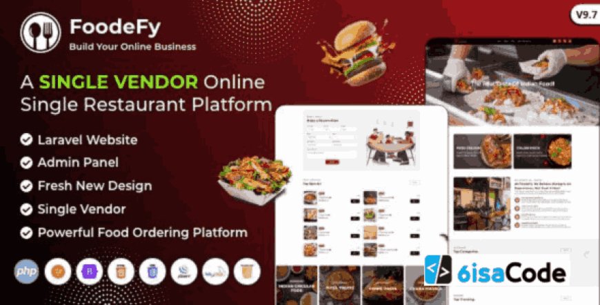 Online Food Ordering System – Foodefy v9.7 – Best Single Restaurant Online Food Ordering Laravel Website Platform
