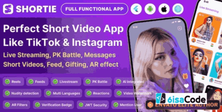 Short video app software – Shortie: Powerful Short Video & Live Streaming App with Admin Panel