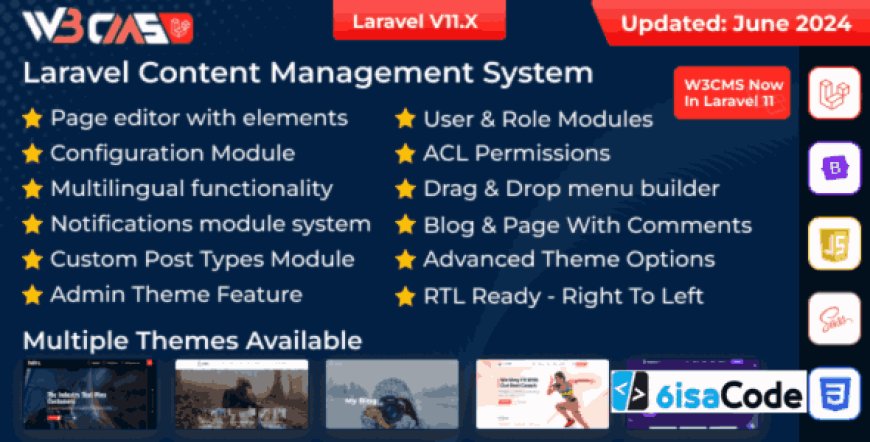 Laravel Content Management System – W3CMS-Laravel v2.6 Complete CMS Solution